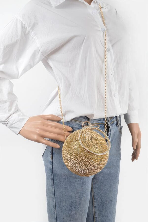Rhinestone Ball Clutch – Round Crystal Evening Bag