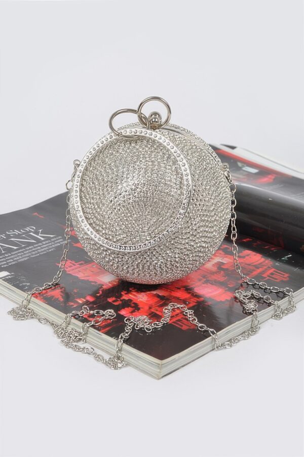 Rhinestone Ball Clutch – Round Crystal Evening Bag
