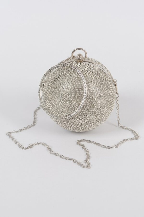 Rhinestone Ball Clutch – Round Crystal Evening Bag