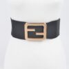 Wide Elastic Plus-Size Belt with Metal Buckle