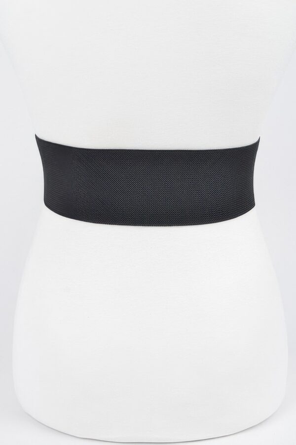 Wide Elastic Plus-Size Belt with Metal Buckle