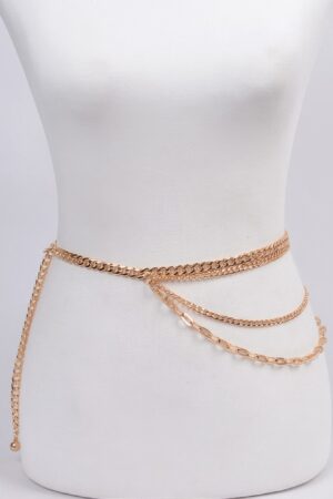 Plus-Size Layered Multi-Chain Waist Belt