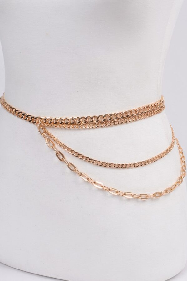 Plus-Size Layered Multi-Chain Waist Belt