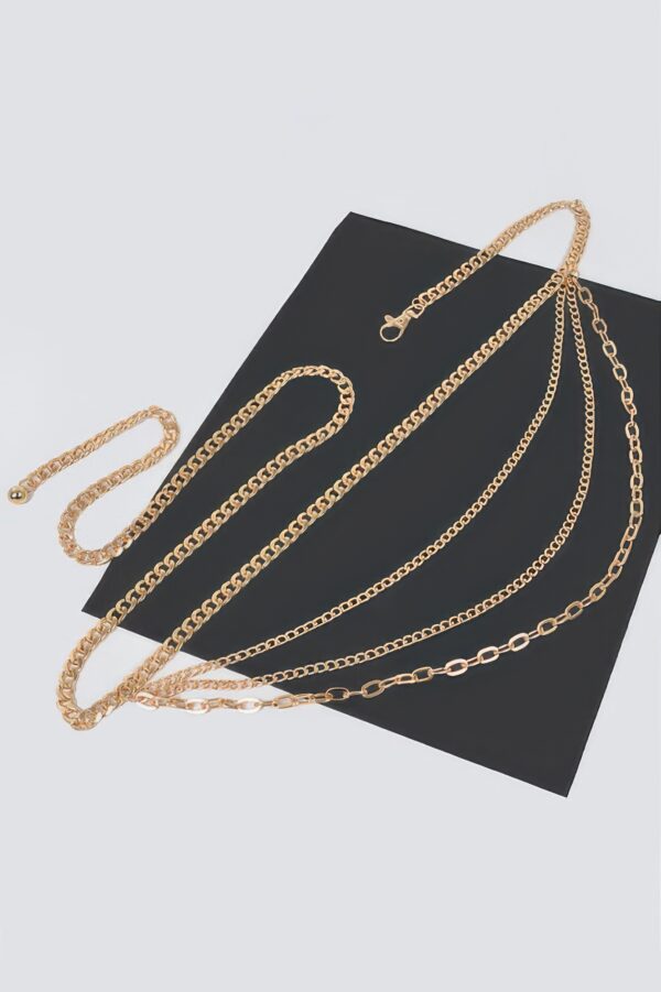 Plus-Size Layered Multi-Chain Waist Belt