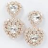 Heart-Shaped Faceted Stone Drop Earrings