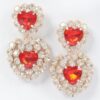 Heart-Shaped Faceted Stone Drop Earrings