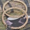 Oversized Twisted Rhinestone 80mm Hoop Earrings