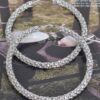 Oversized Twisted Rhinestone 80mm Hoop Earrings