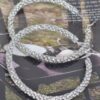 Oversized Twisted Rhinestone 80mm Hoop Earrings