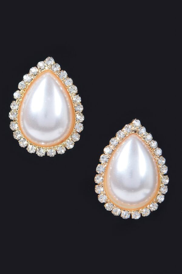 Teardrop Pearl Stud Earrings – Polished Petite Studs
