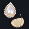 Teardrop Pearl Stud Earrings – Polished Petite Studs