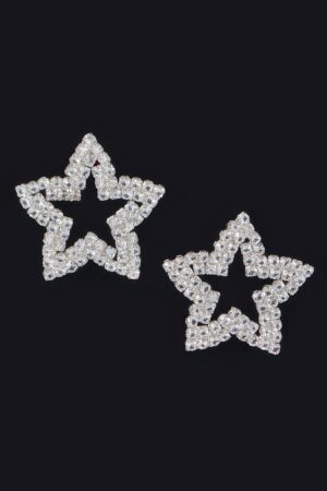 Star Rhinestone Stud Earrings – Sparkling Geometric Design