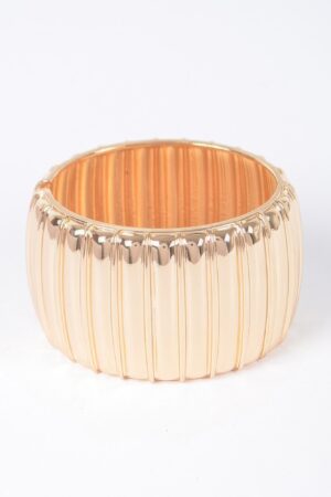 Hammered Oval Metal Bangle Bracelet