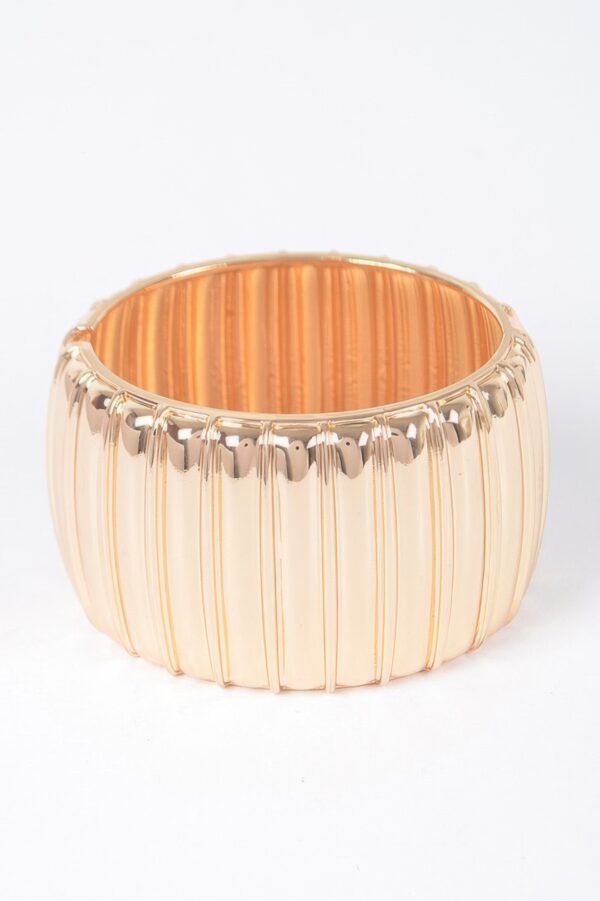 Hammered Oval Metal Bangle Bracelet