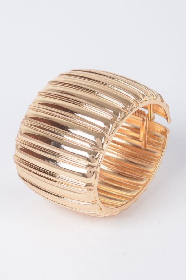Hammered Oval Metal Bangle Bracelet
