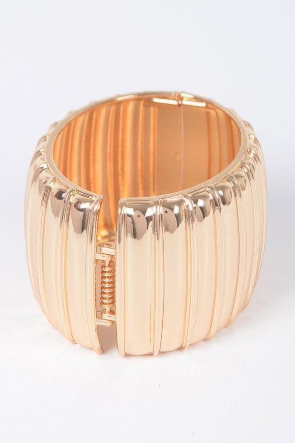 Hammered Oval Metal Bangle Bracelet