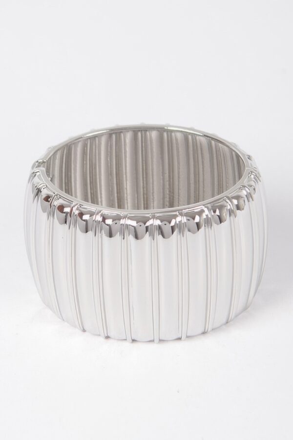 Hammered Oval Metal Bangle Bracelet
