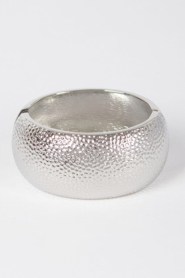 Hammered Metal Oval Bangle Bracelet