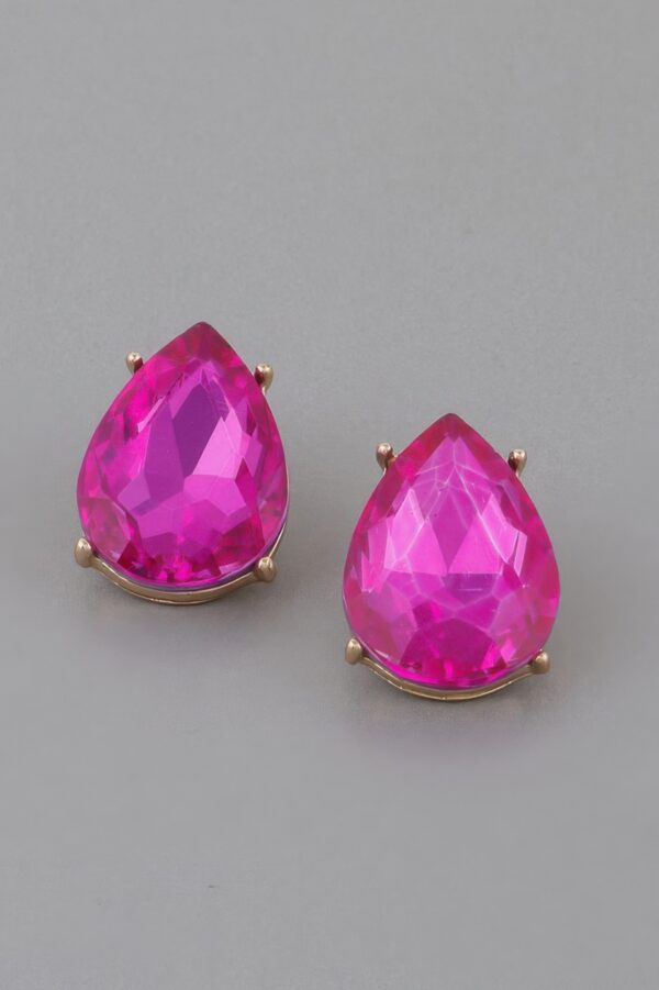 Petite Faceted Crystal Teardrop Earrings