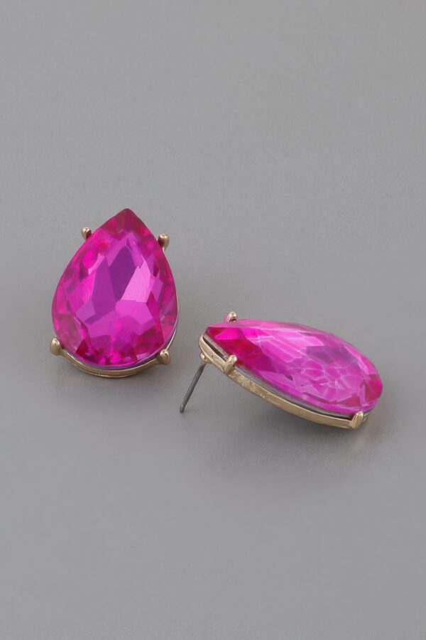 Petite Faceted Crystal Teardrop Earrings