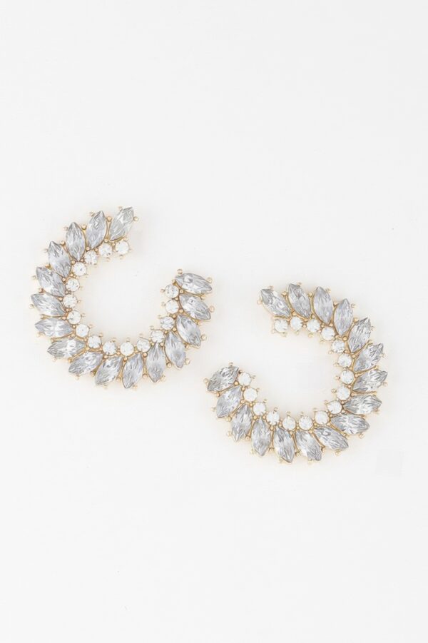 Crystal Leaf Hoop Earrings – Petite Botanical Hoops