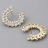 Crystal Leaf Hoop Earrings – Petite Botanical Hoops
