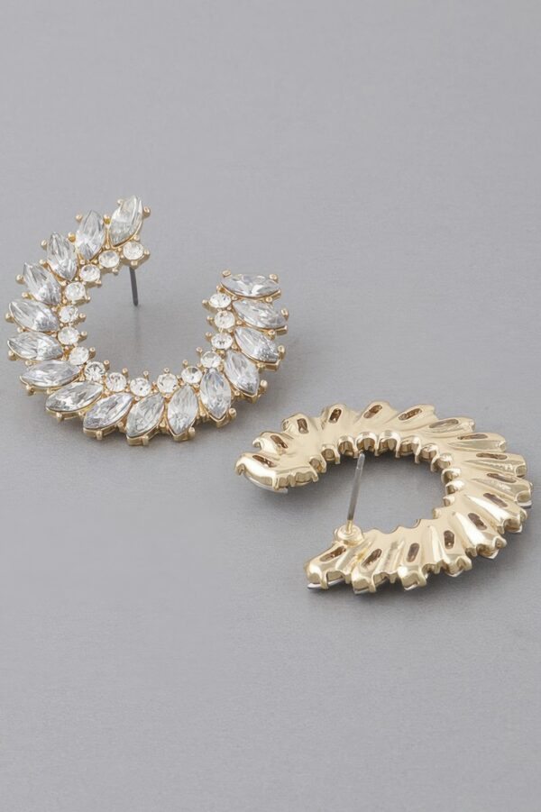 Crystal Leaf Hoop Earrings – Petite Botanical Hoops