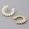 Crystal Leaf Hoop Earrings – Petite Botanical Hoops