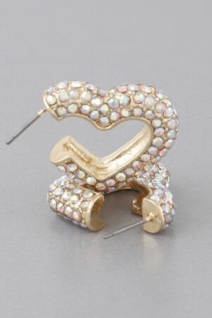 Pearl-Trim Heart Stud Earrings – Vintage-Inspired