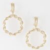 Twisted Hoop Drop Earrings – Polished Metal