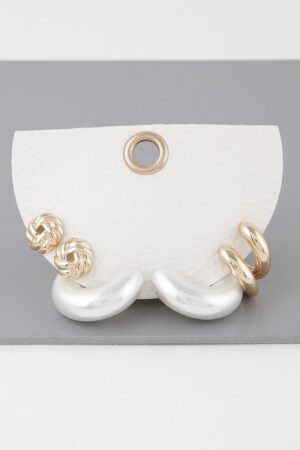 Minimal Multi Earring Set – Mixed Polished Finishes