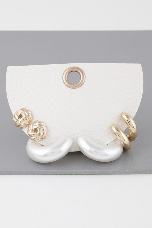 Minimal Multi Earring Set – Mixed Polished Finishes