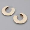 Minimal Concave Hoop Earrings – Polished Sculpted Hoops