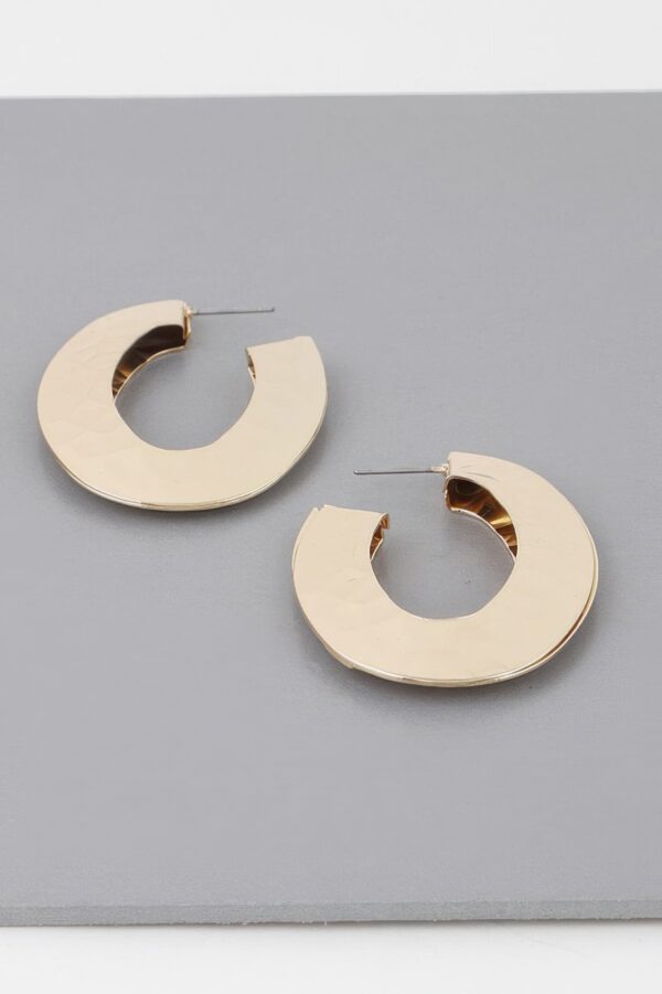 Minimal Concave Hoop Earrings – Polished Sculpted Hoops