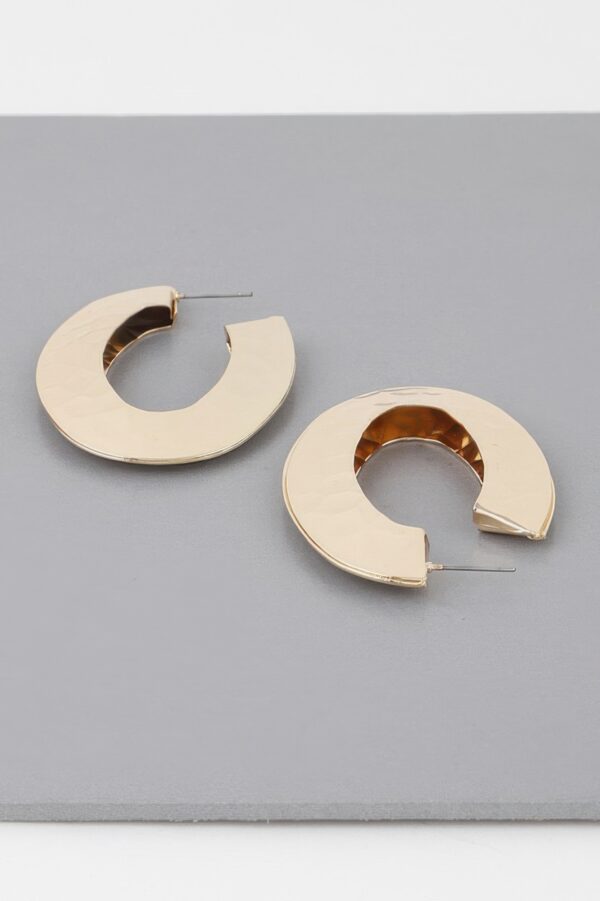 Minimal Concave Hoop Earrings – Polished Sculpted Hoops