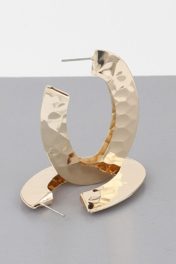 Minimal Concave Hoop Earrings – Polished Sculpted Hoops