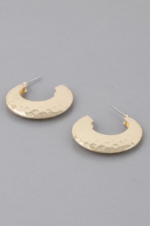 Concave Hammered Hoop Earrings – Small Textured Hoops