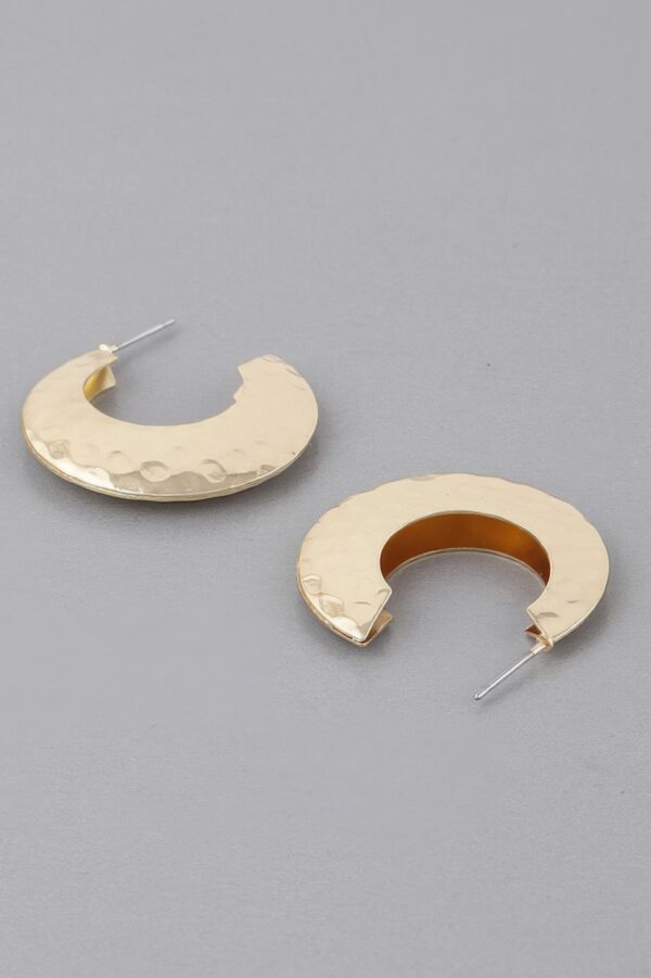 Concave Hammered Hoop Earrings – Small Textured Hoops