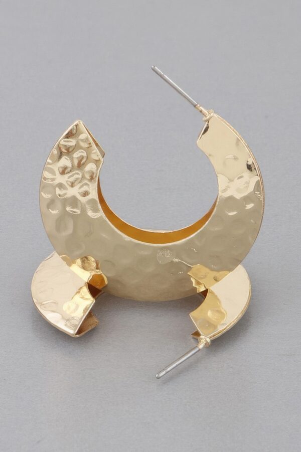 Concave Hammered Hoop Earrings – Small Textured Hoops