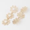 Triple Daisy Drop Earrings – Stacked Floral Design