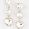 Triple Heart Drop Earrings – Polished Petite Drop