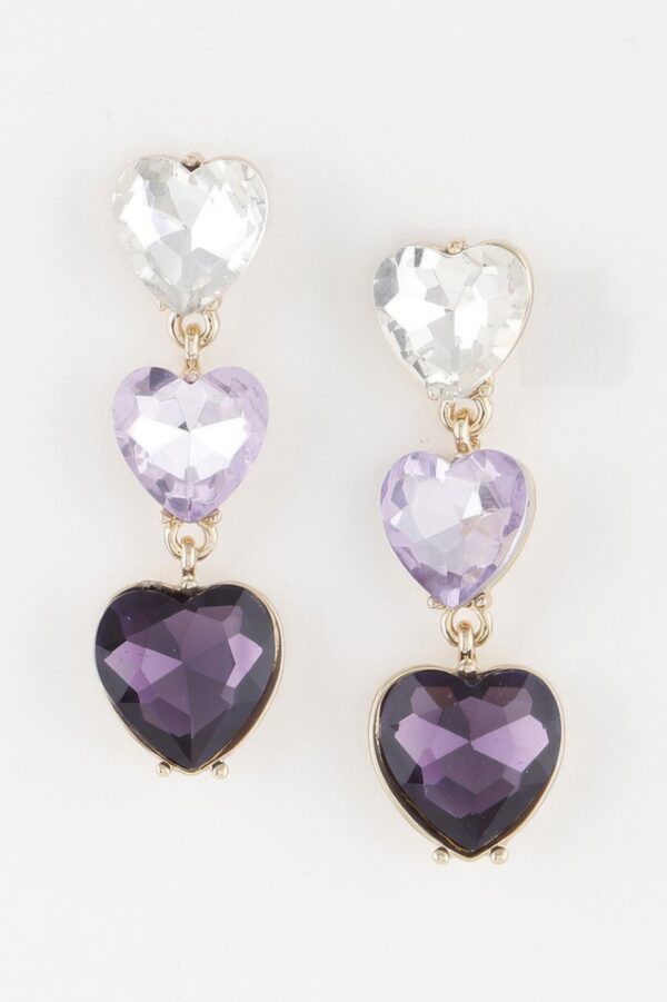 Triple Heart Drop Earrings – Polished Petite Drop
