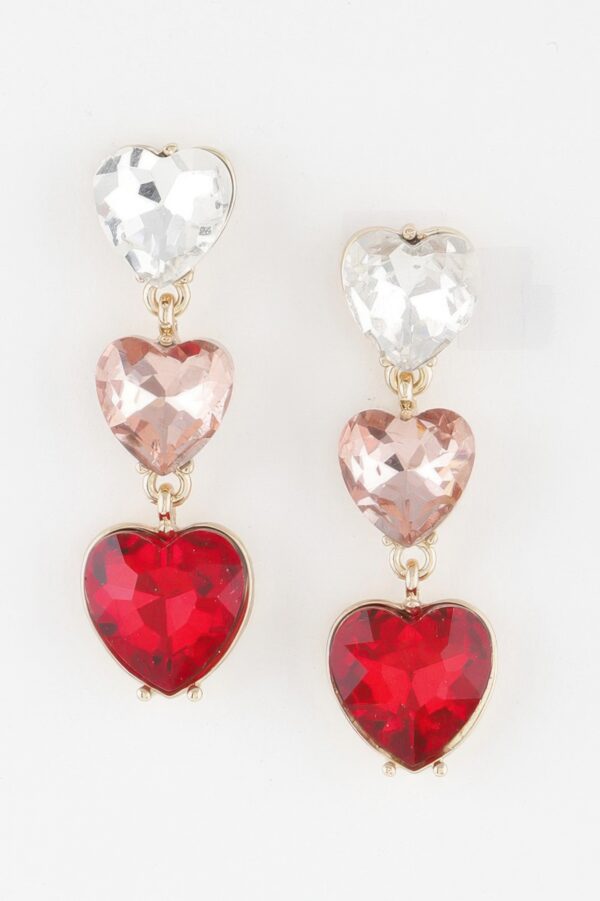 Triple Heart Drop Earrings – Polished Petite Drop