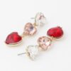 Triple Heart Drop Earrings – Polished Petite Drop