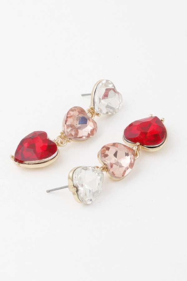 Triple Heart Drop Earrings – Polished Petite Drop