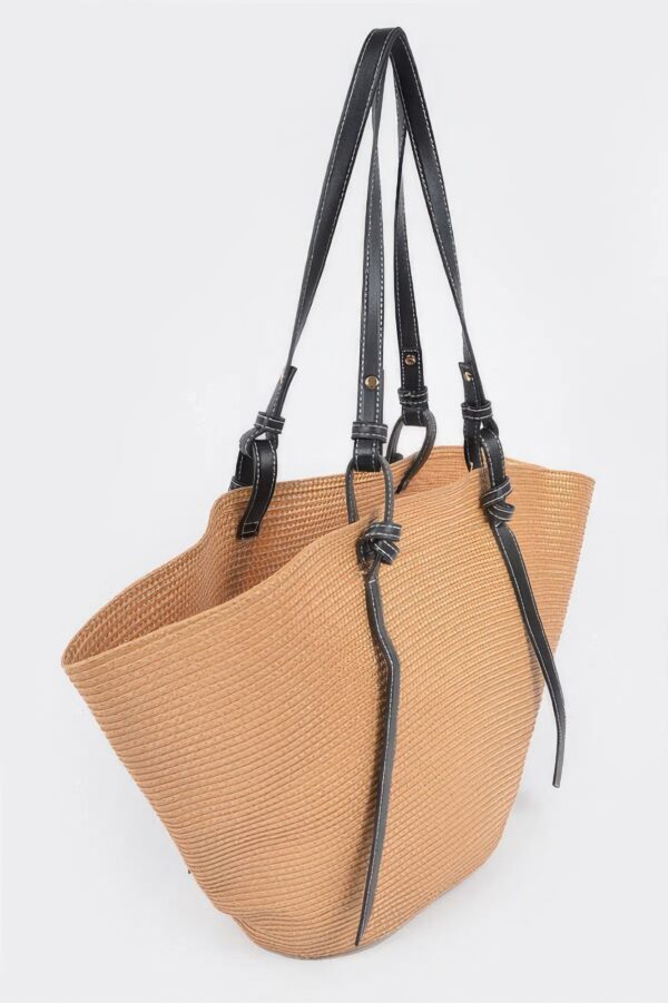 Oversized Faux Straw Hobo Bag – Woven Shoulder Carryall