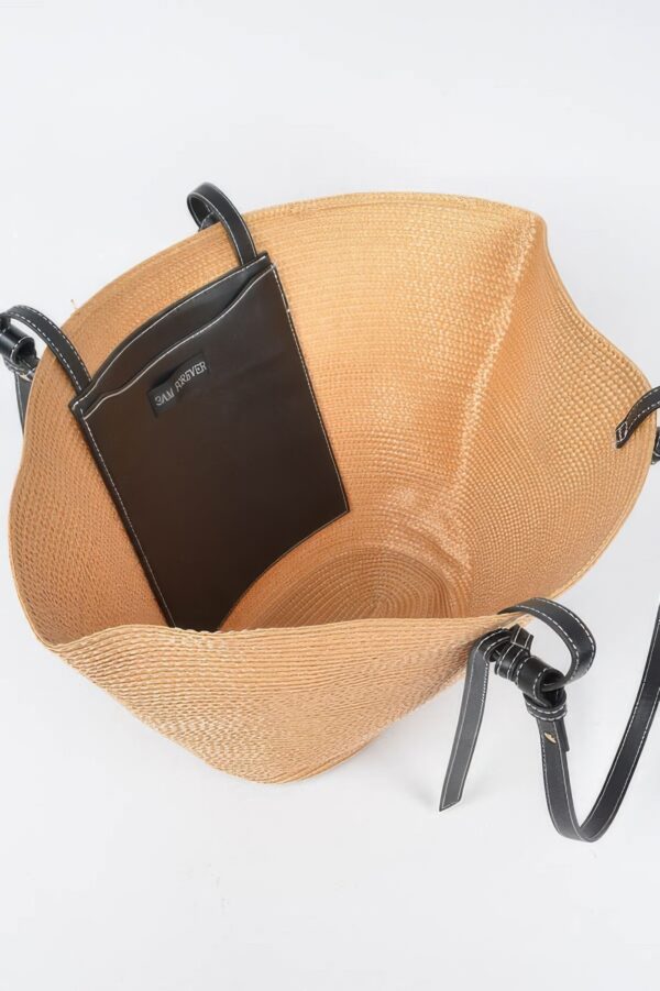 Oversized Faux Straw Hobo Bag – Woven Shoulder Carryall