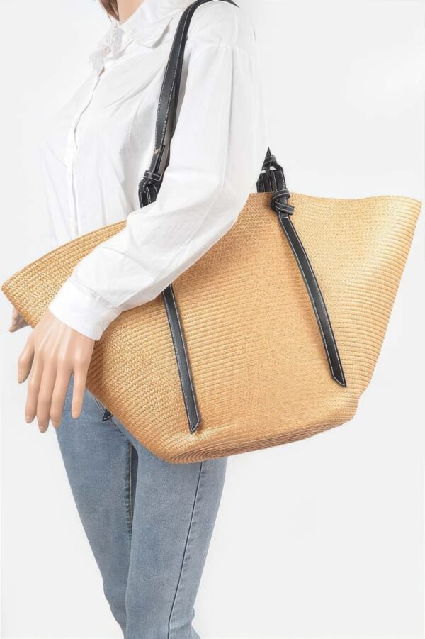 Oversized Faux Straw Hobo Bag – Woven Shoulder Carryall