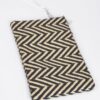 Faux Straw Pouch – Slim Woven Clutch with Mixed Metal Trim