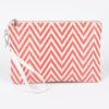 Faux Straw Pouch – Slim Woven Clutch with Mixed Metal Trim